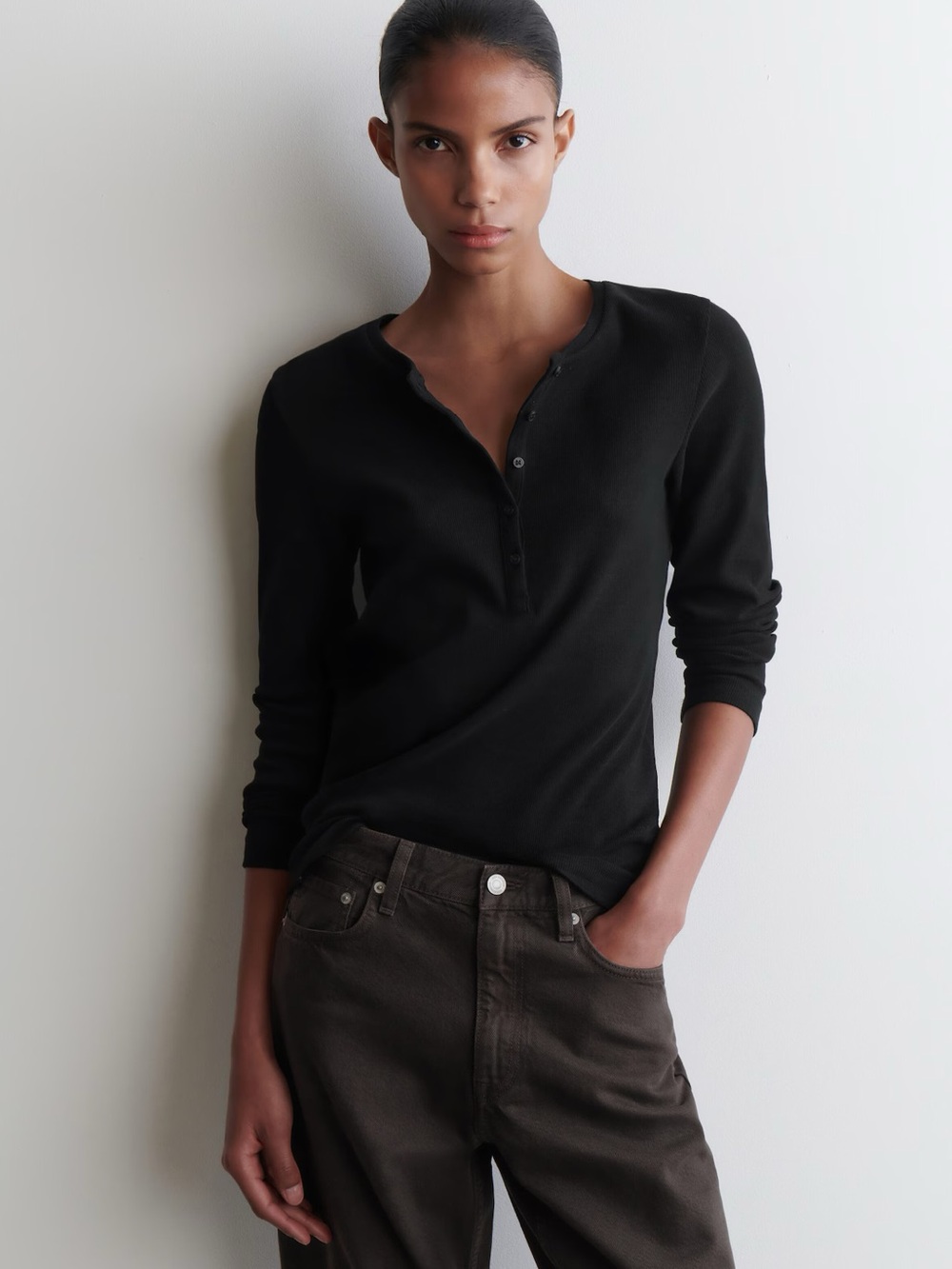 NWT (size XS) COS LONG-SLEEVED HENLEY TOP